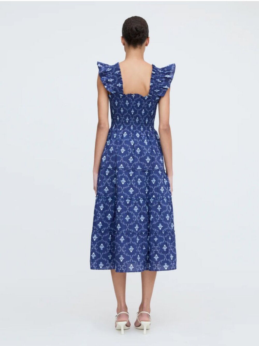 NWOT Hill House New York Exclusive Print 2023 Nap Ellie Dress Navy Trellis Small - Picture 3 of 5